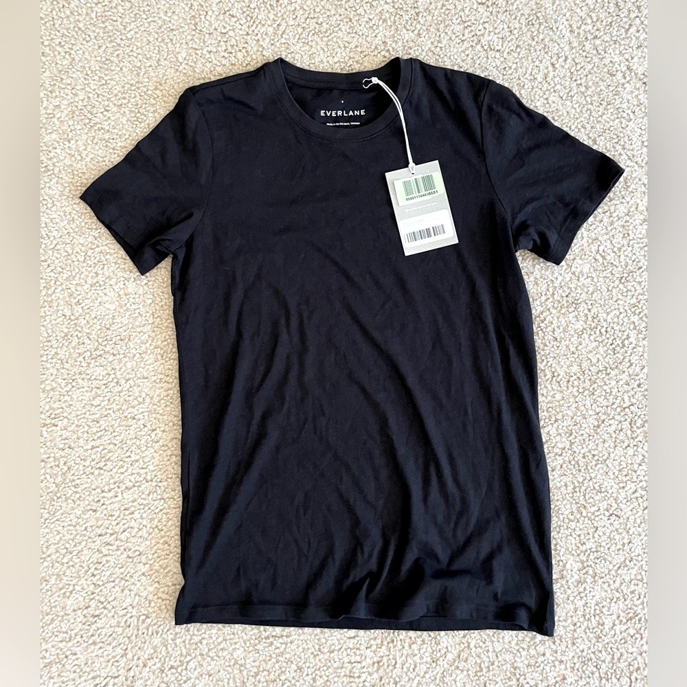 NWT Everlane The Organic Cotton Crew Tee Shirt Black Small